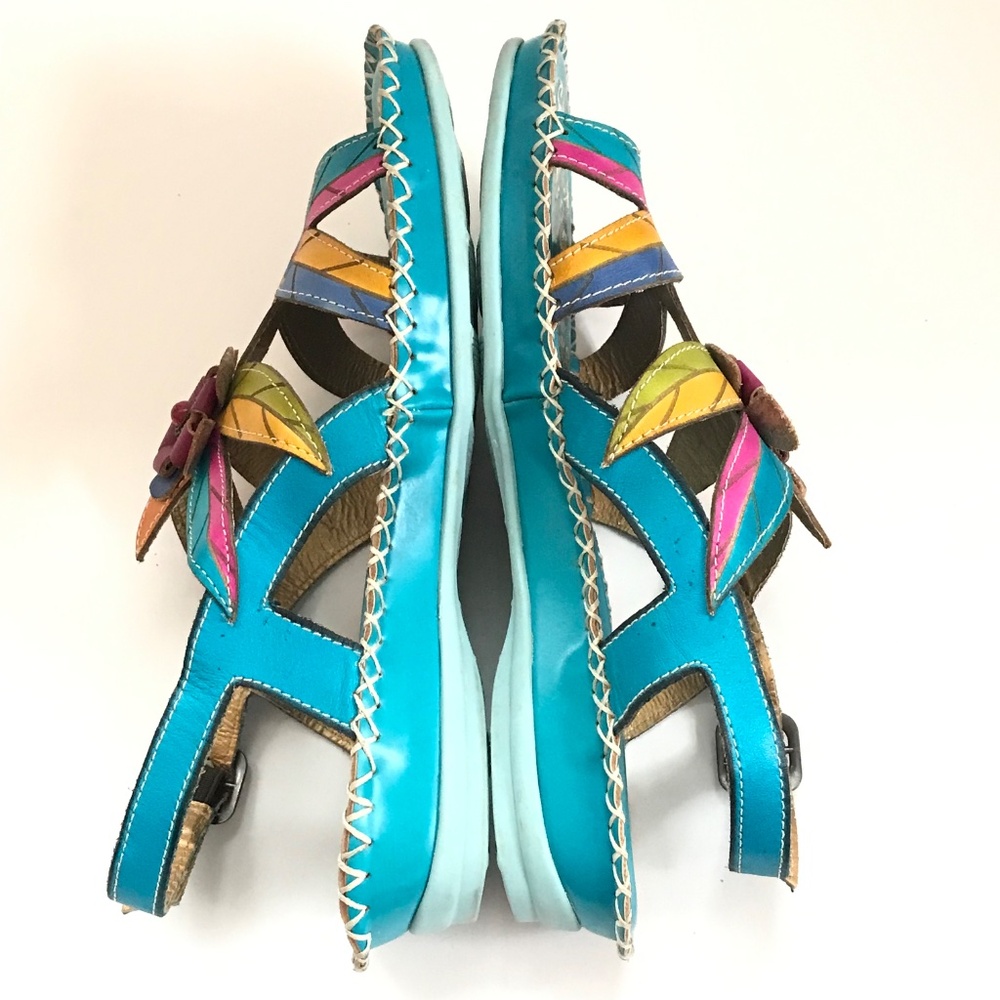 SOCOFY Flower Sandals Leather Bohemian Women’s Size 7 - Picture 12 of 16